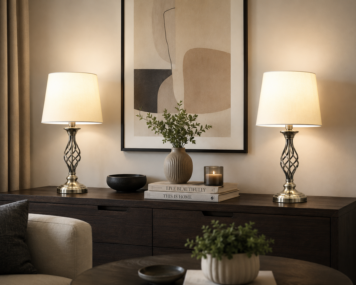 Imported Pair Of Table Lamps