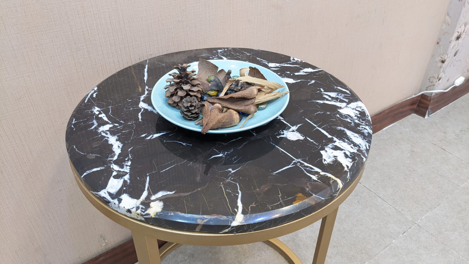 Marble Top Center and Side Tables Set