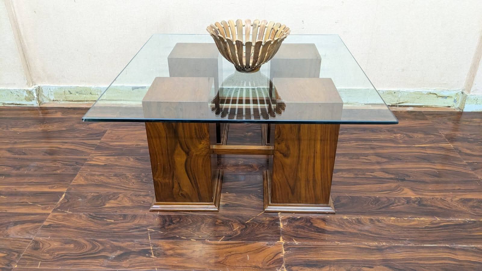 Solid Sheesham Wood Center And Side Tables Set