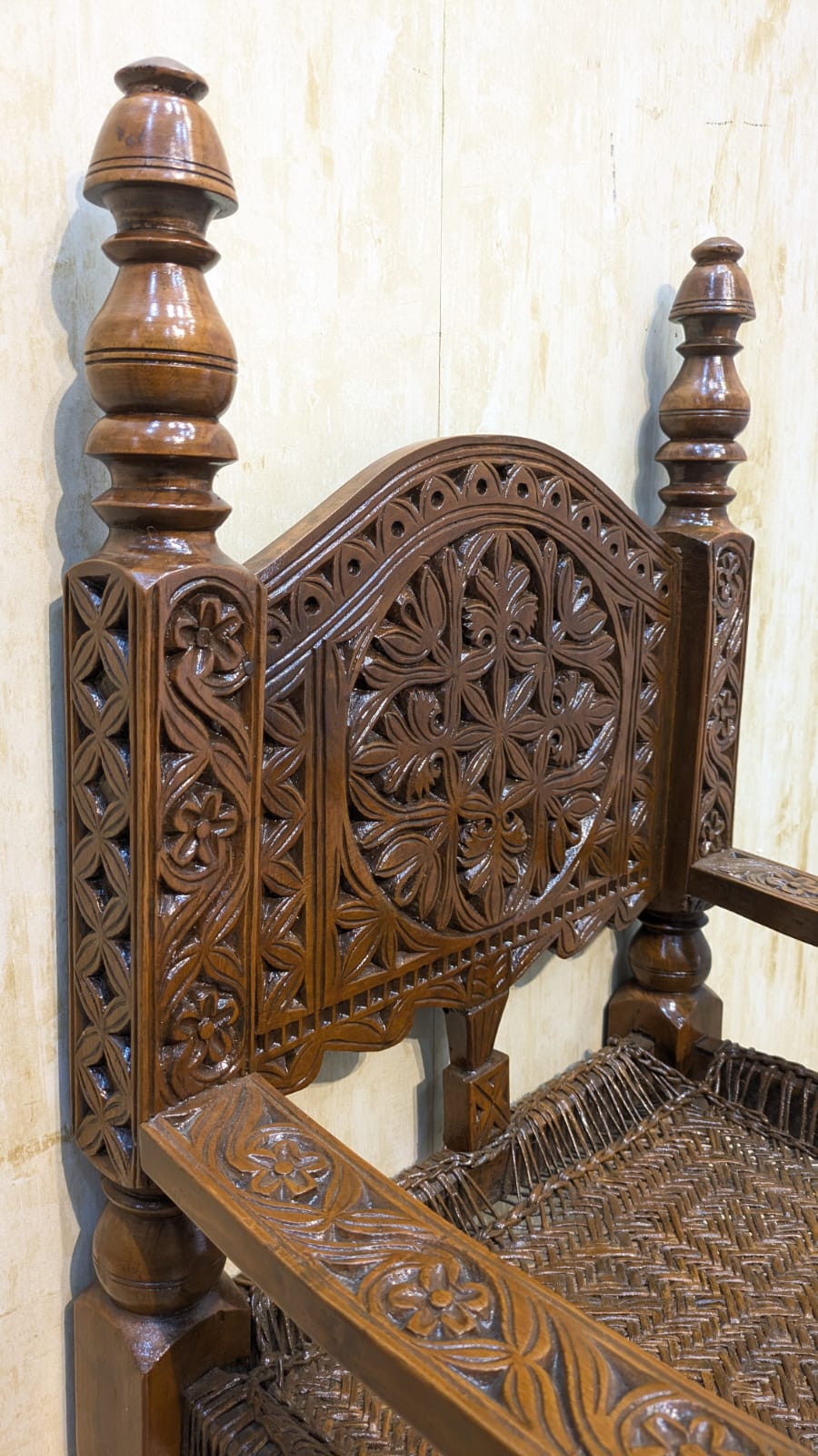 Antique solid Burma teak Peerah Chair Pair