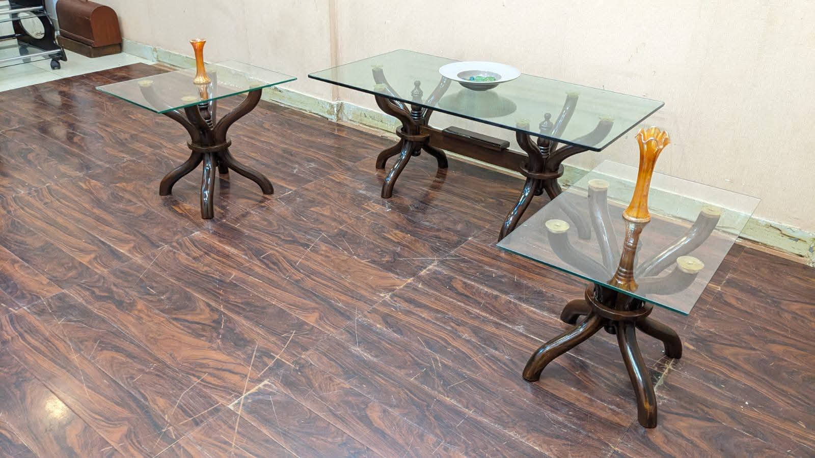 Sheesham Wood Center & Side Tables Set