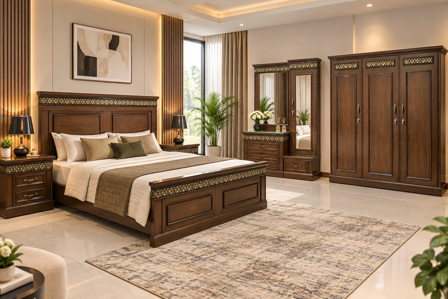 Elegant King Size Bedroom Set