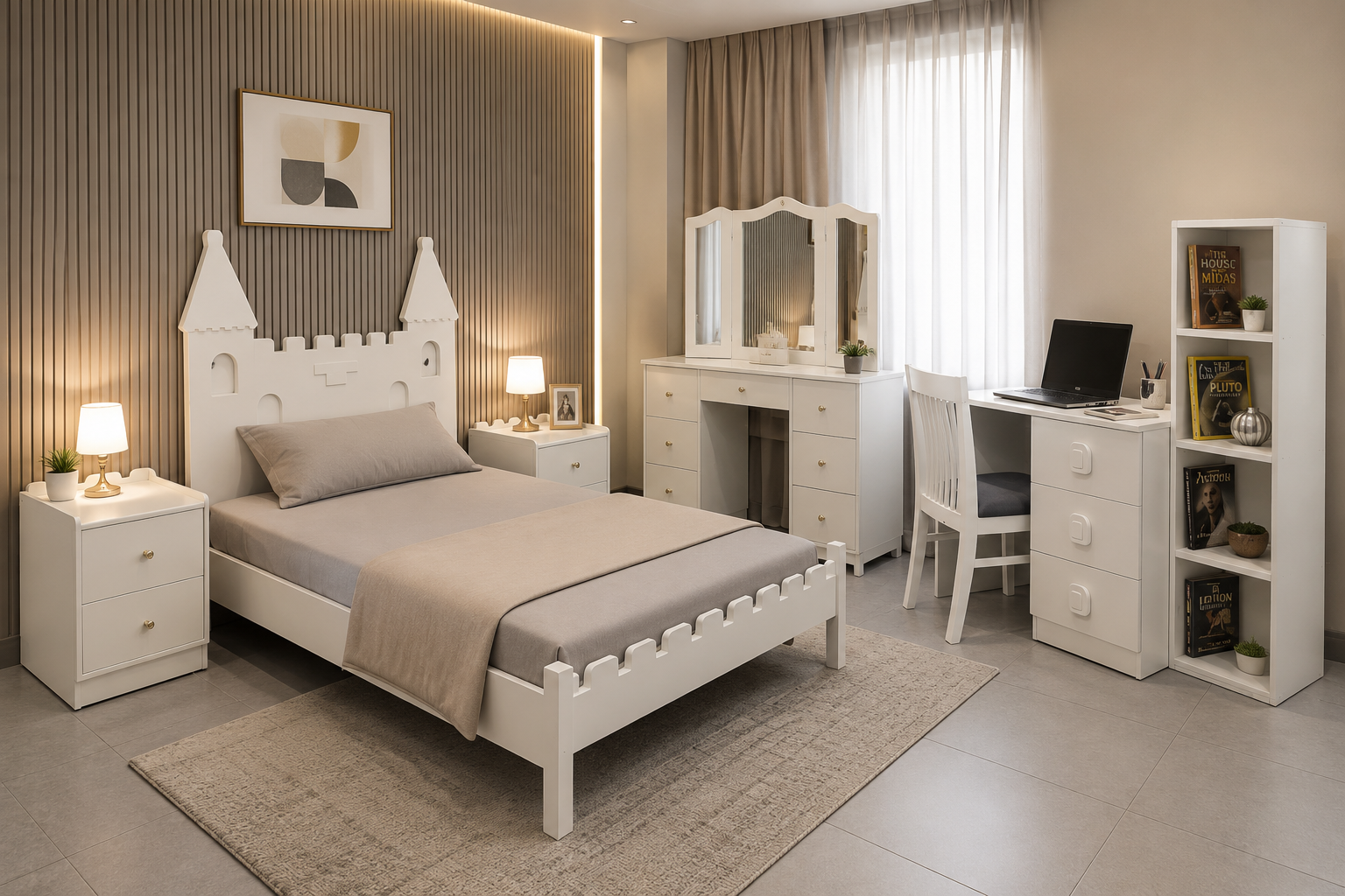 Twin Size Bed With Set