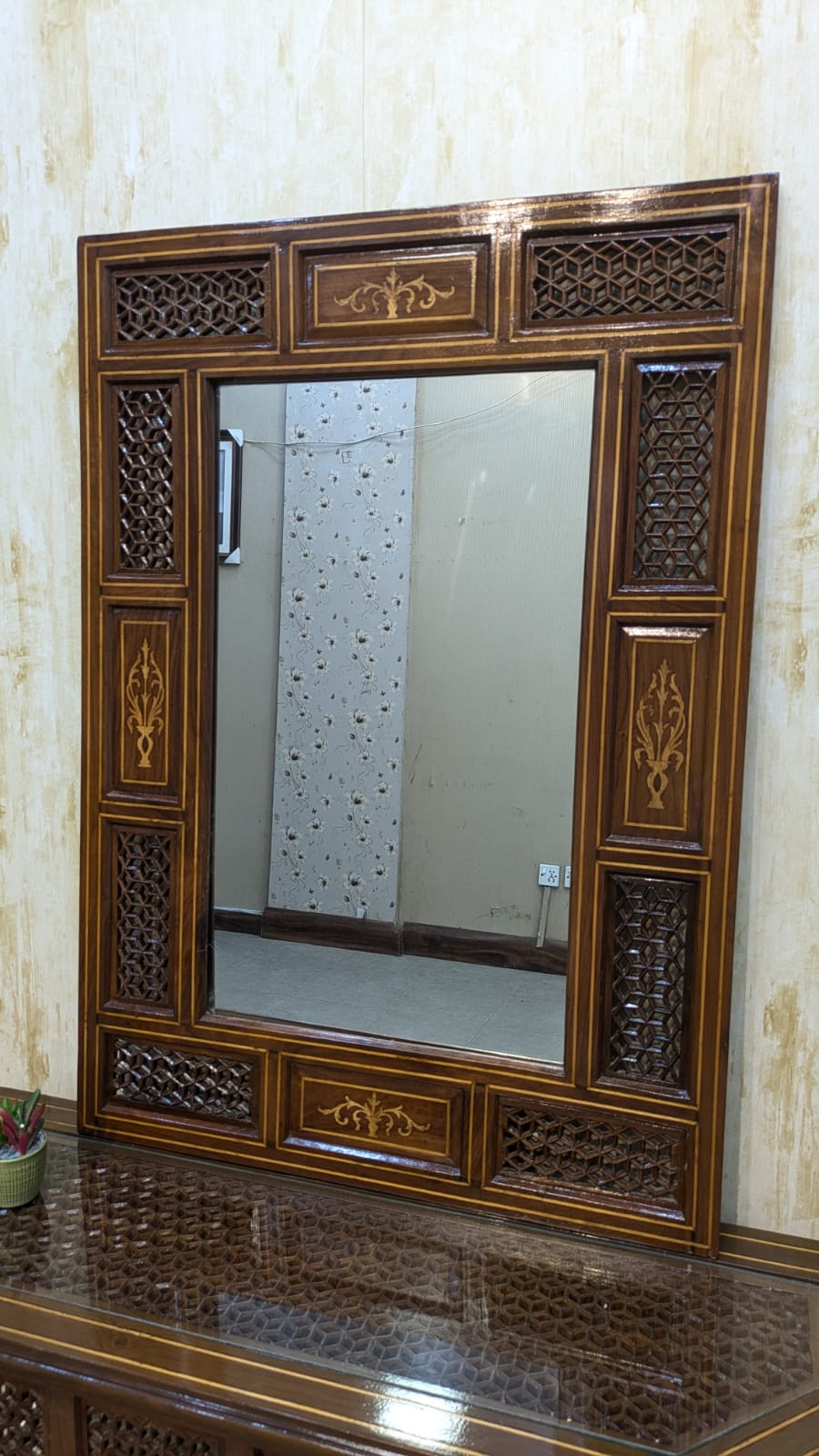 Console with Wall Mounted Mirror