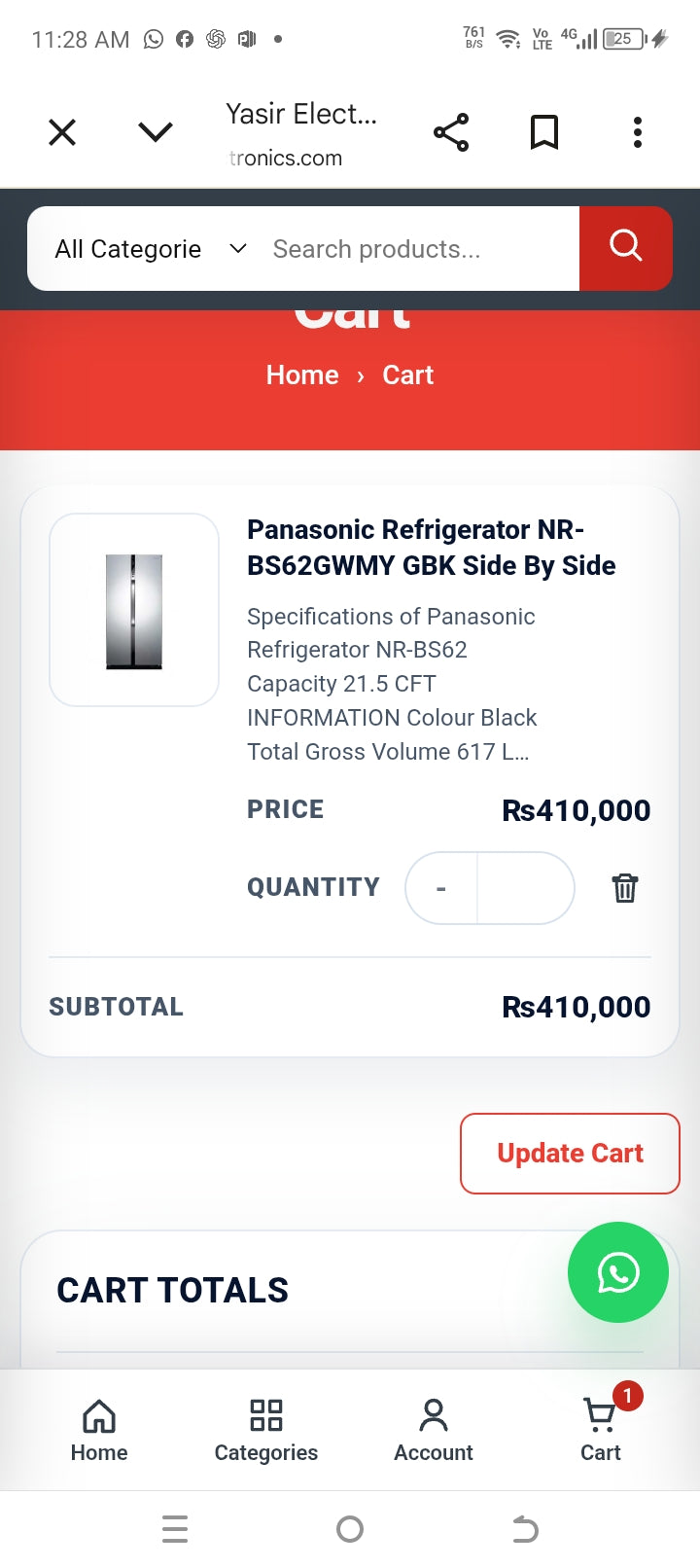 Panasonic Thailand Inverter Side By Side Refrigerator