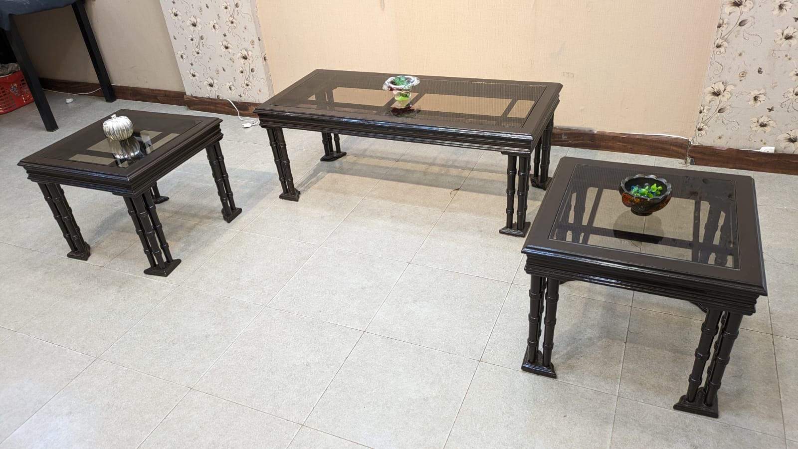 Solid Sheesham Wood Center and Side Tables Set