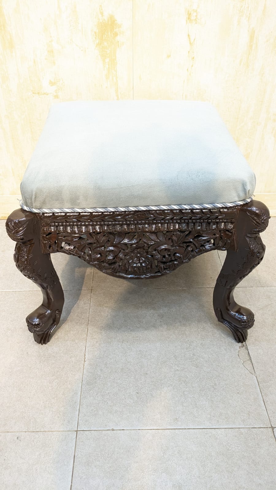 Sheesham Wood Pair Of peri Chair with Ottoman