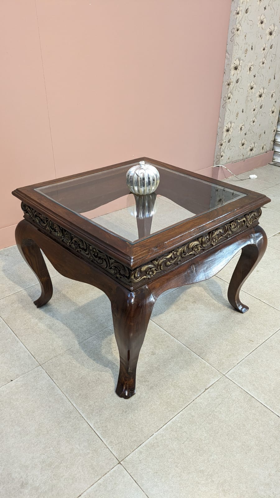 Solid Sheesham Wood Centre Table With 2 Side table Set