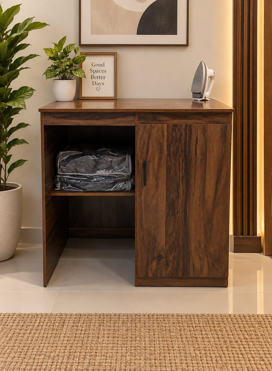 Stylish Iron Table with Storage
