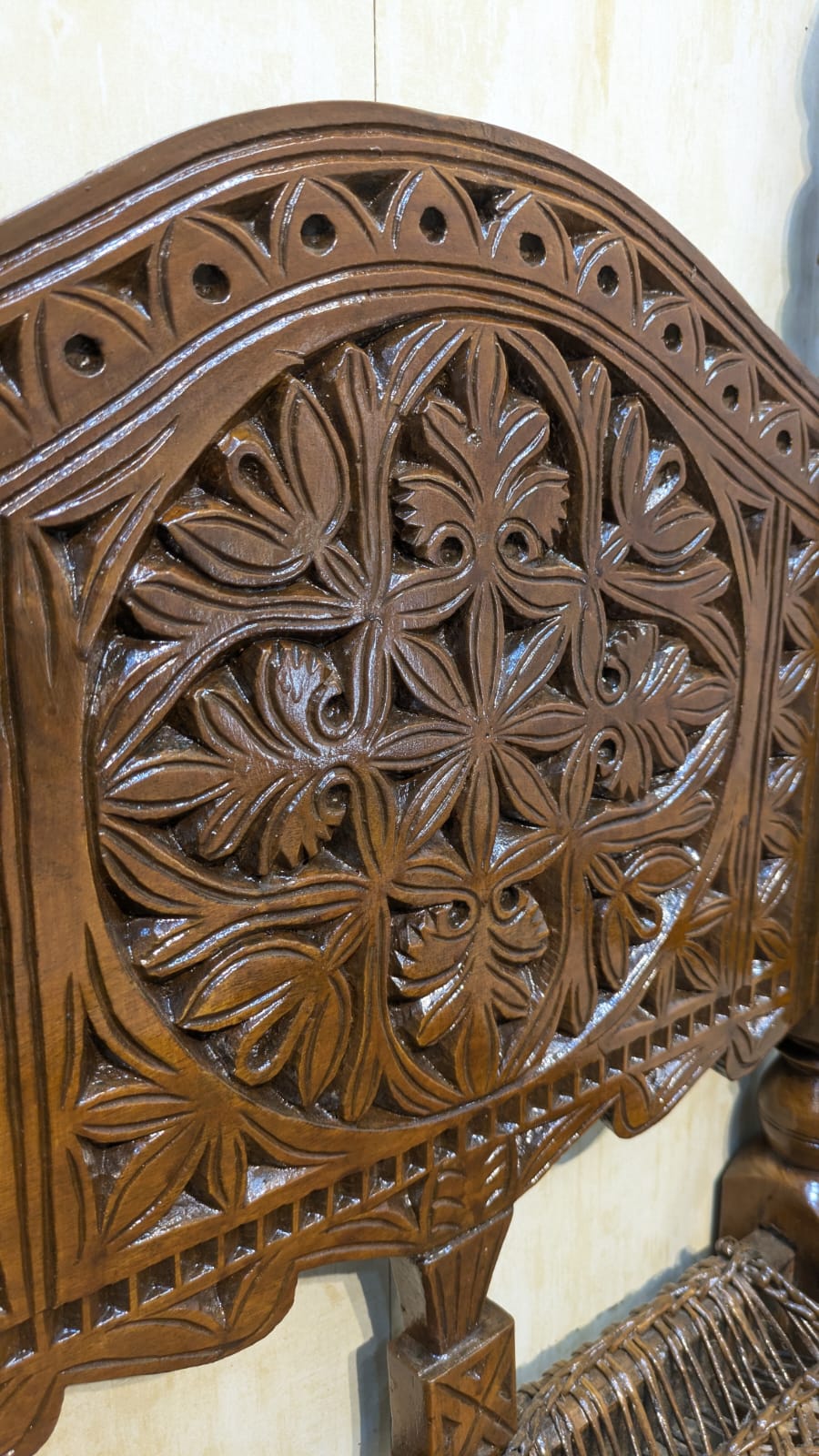 Antique solid Burma teak Peerah Chair Pair