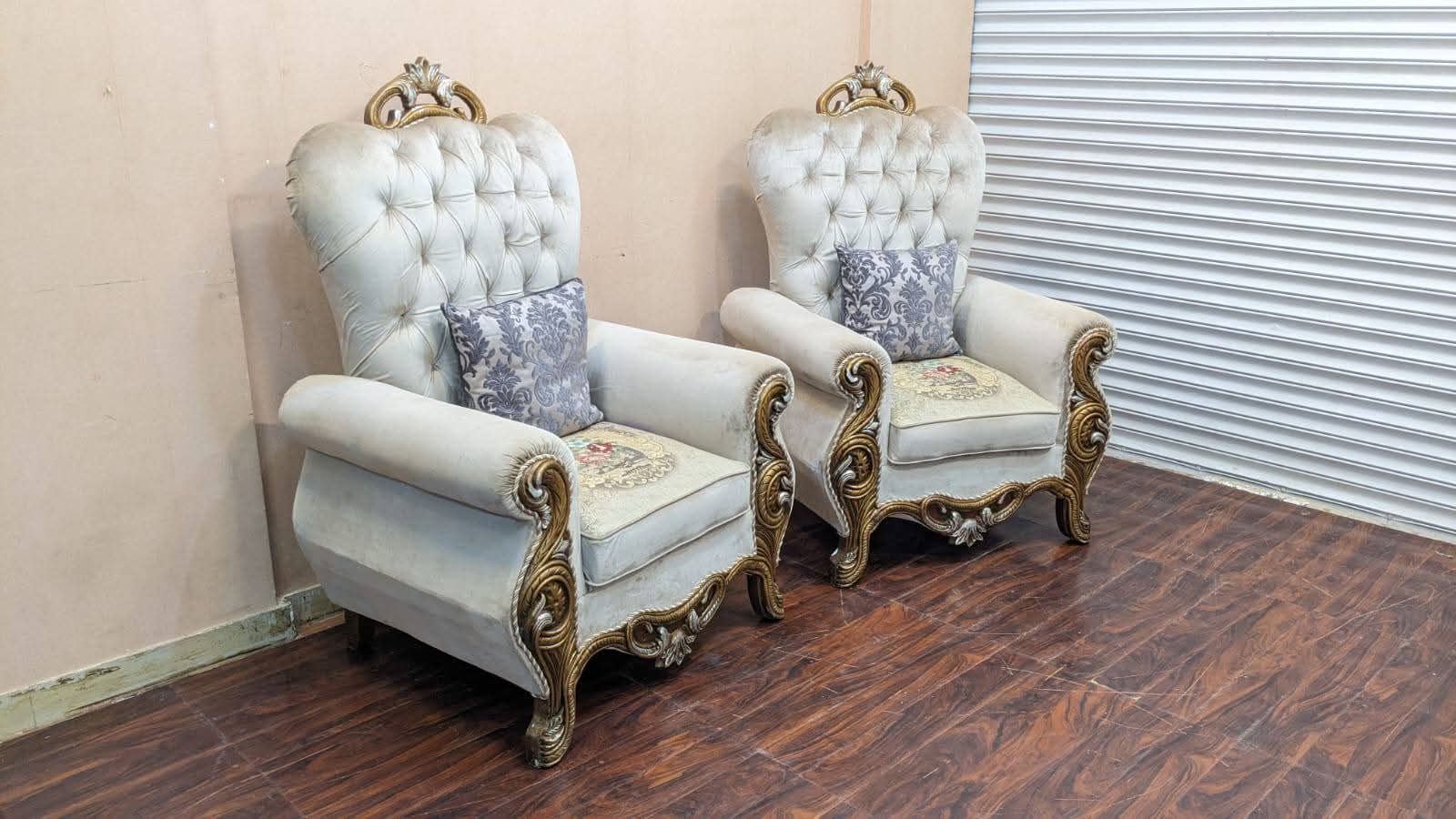 Pair Of High Back Chairs