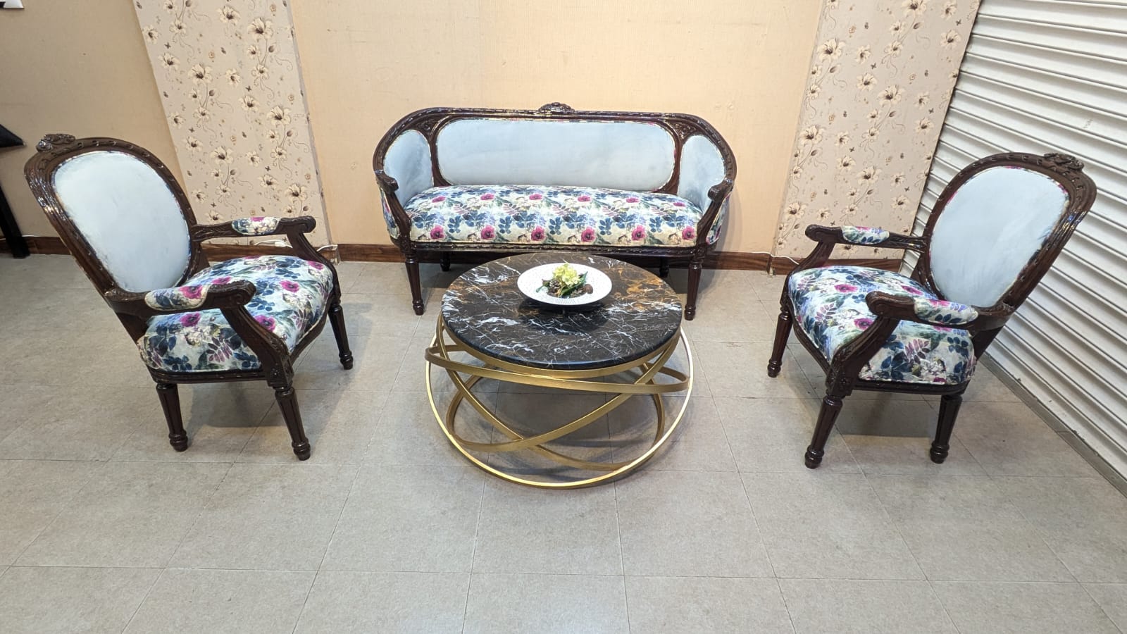 Solid Sheesham Wood 4 Seater Sofa Set