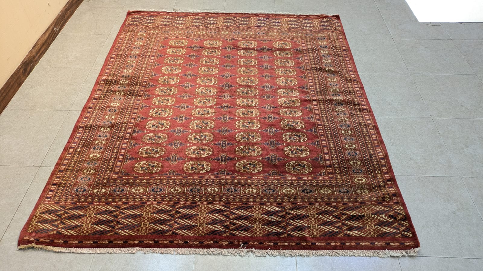 Vintage Bokhara Hand Knotted Carpet