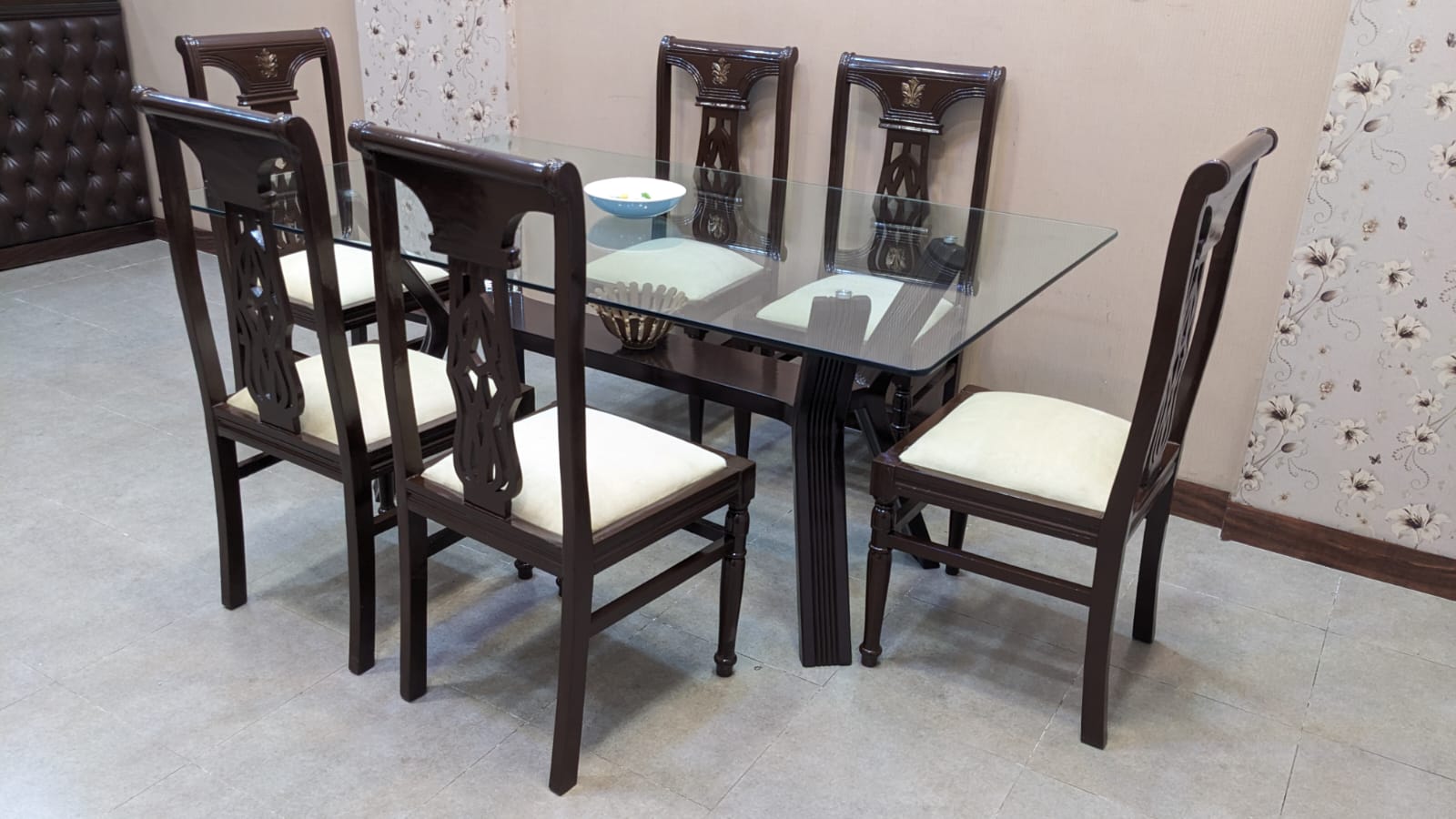 Solid Sheesham Wood 6 Seater Dining Table