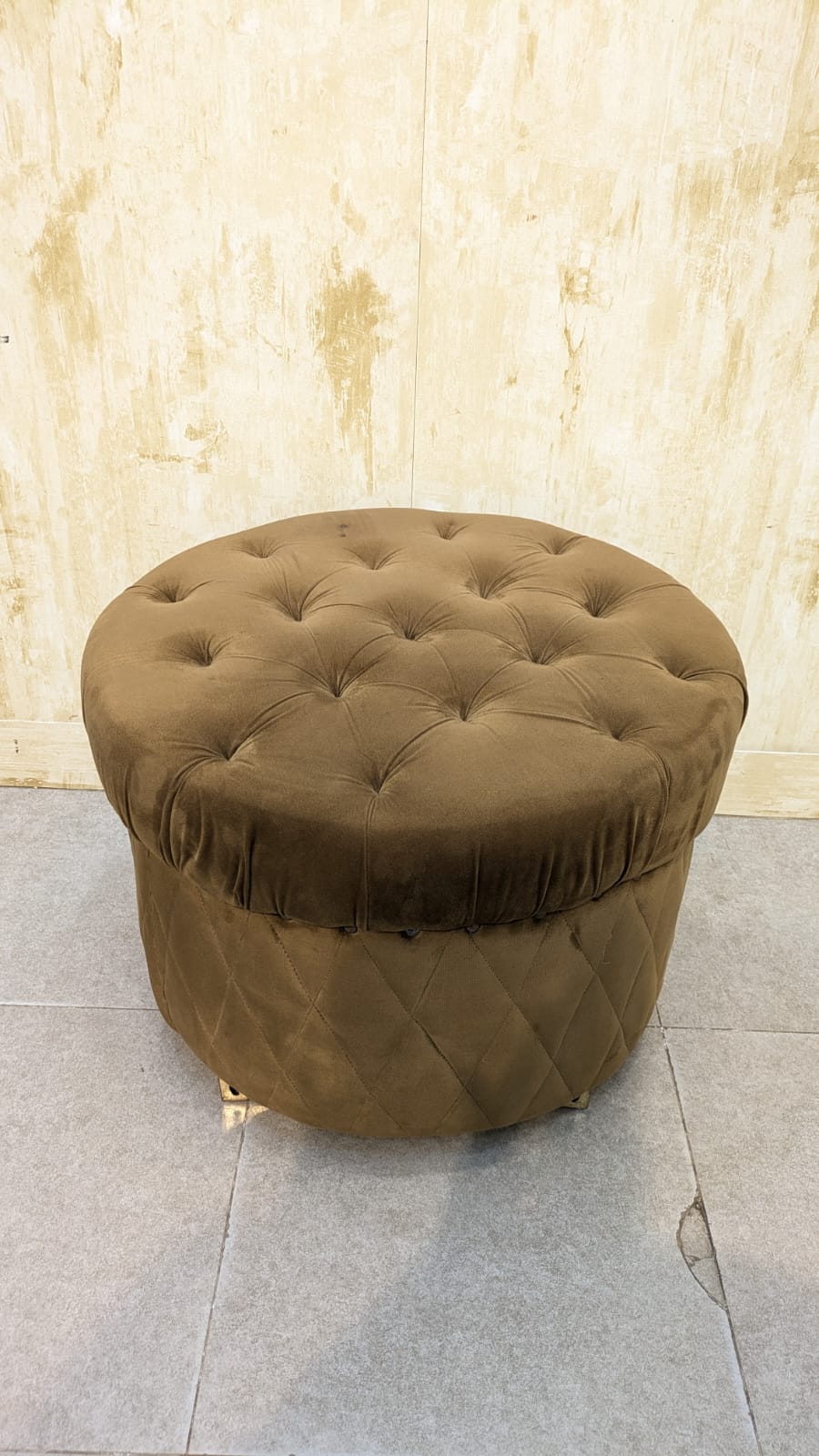 Beautiful Chesterfield Velvet Ottoman