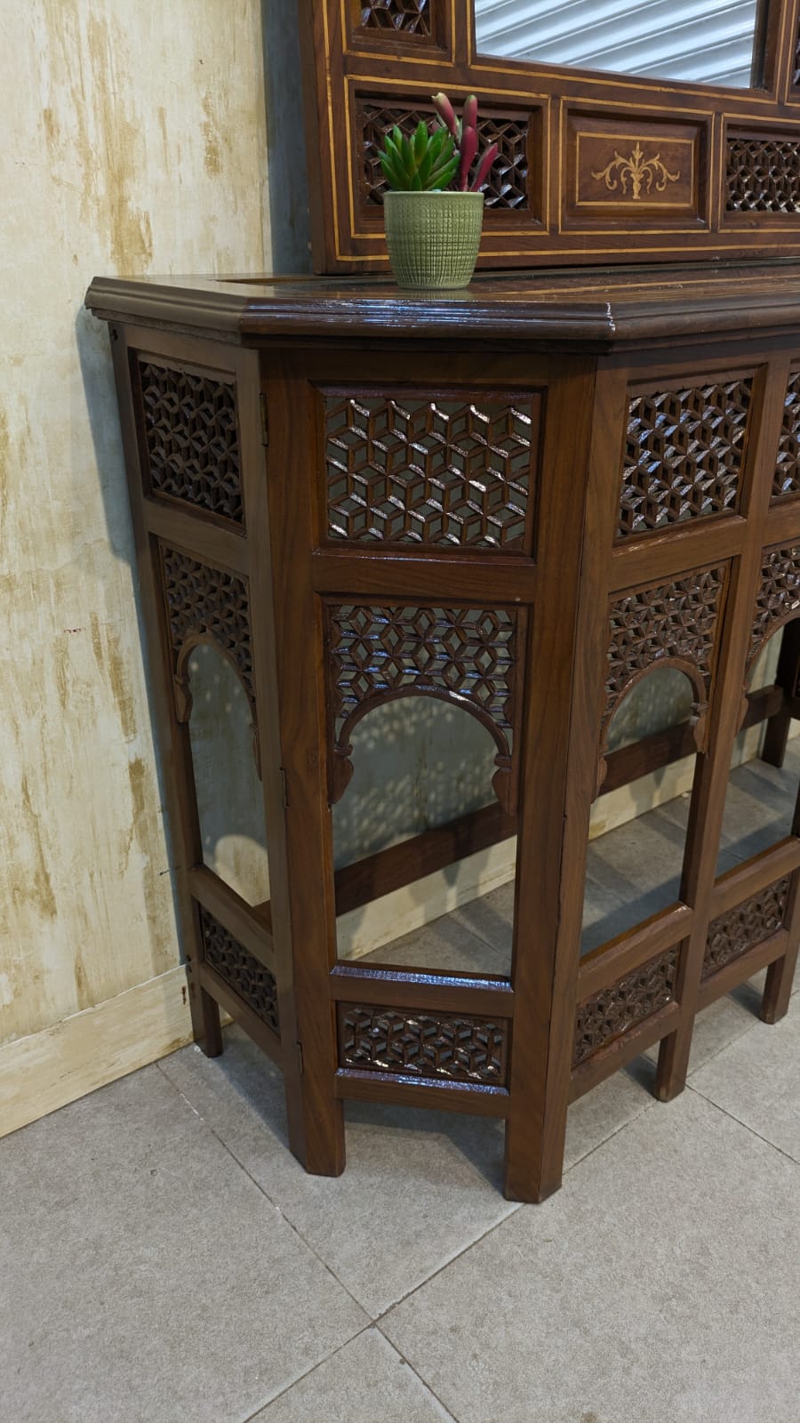Console with Wall Mounted Mirror