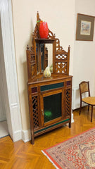 Antique Pure Burma Teak Wood Display Corner