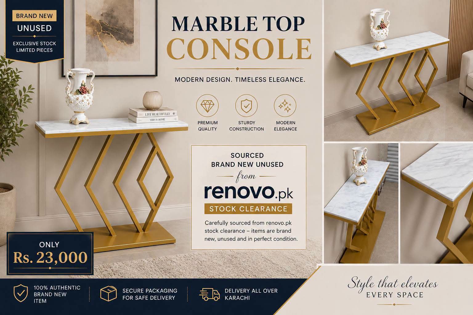 Marble Top Console