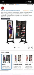 Imported Jewelry Cabinet with Full Length Mirror