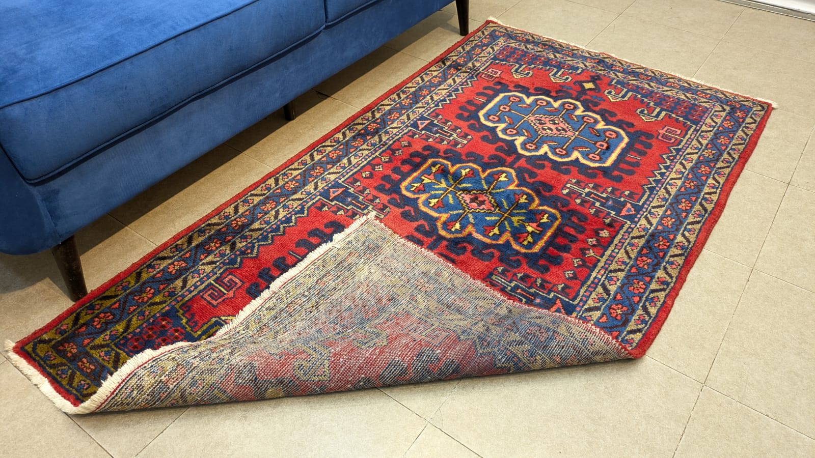 Vintage Persian Medallion Hand Knotted Carpet