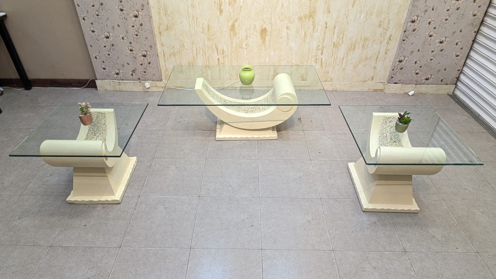 Center Table with 2 Side Tables