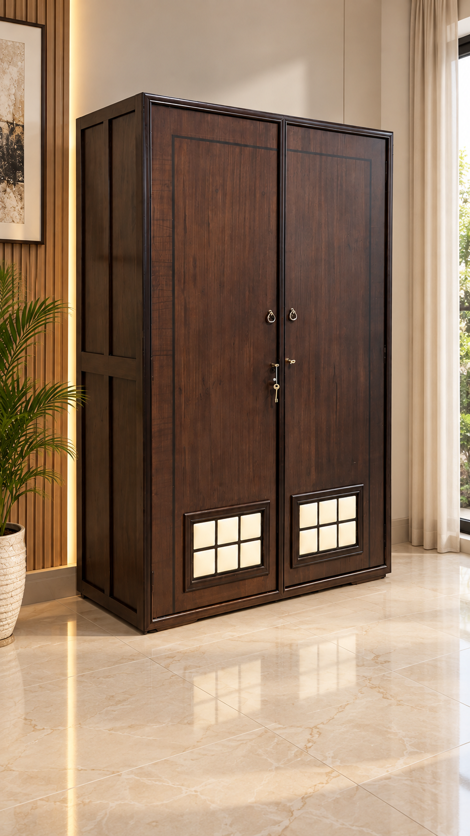 Sheesham Wood 2-Door Almirah