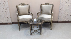 Pair Of Coffee Chairs and Table Set