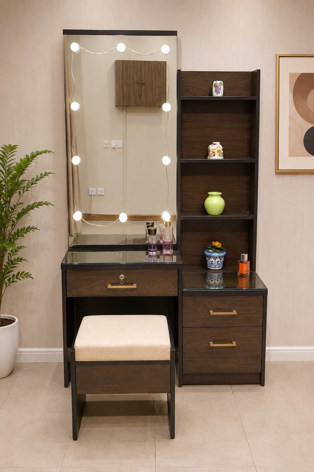 Modern Dressing Table with stool
