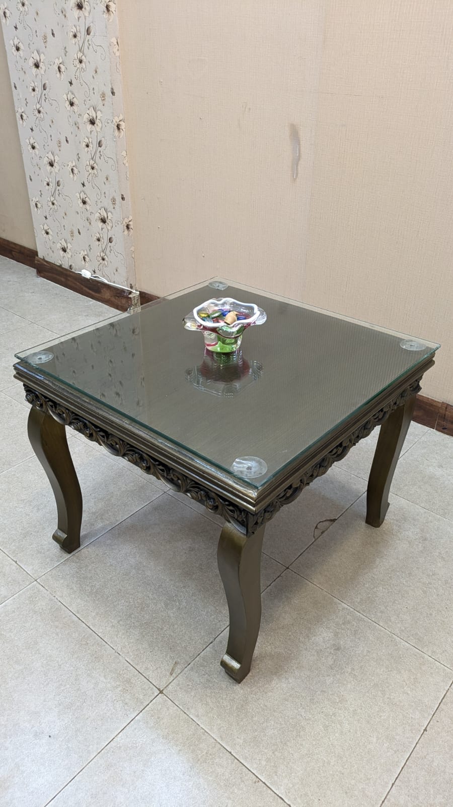 Sheesham Wood and Ply Wood Center and Side Tables Set