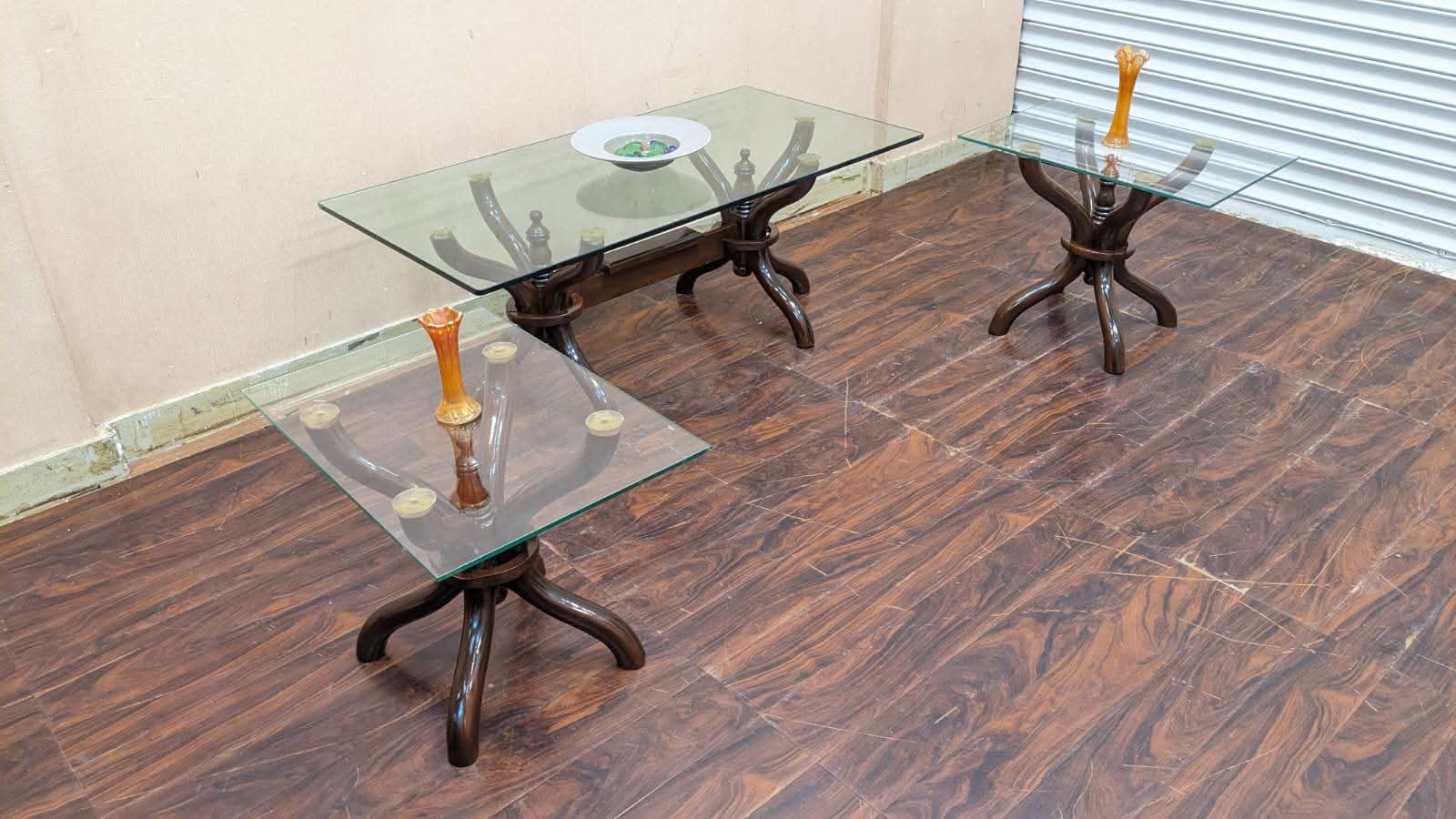 Sheesham Wood Center & Side Tables Set