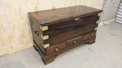 Antique Mid Century Solid Sheesham Wood Trunk
