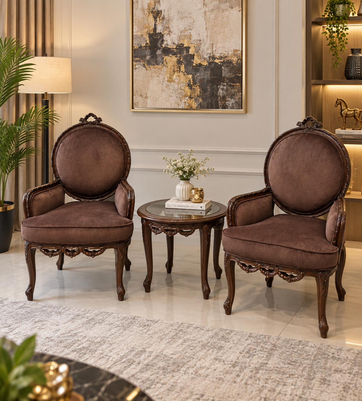 Beautiful Solid Sheesham Wood Coffee Chair Set