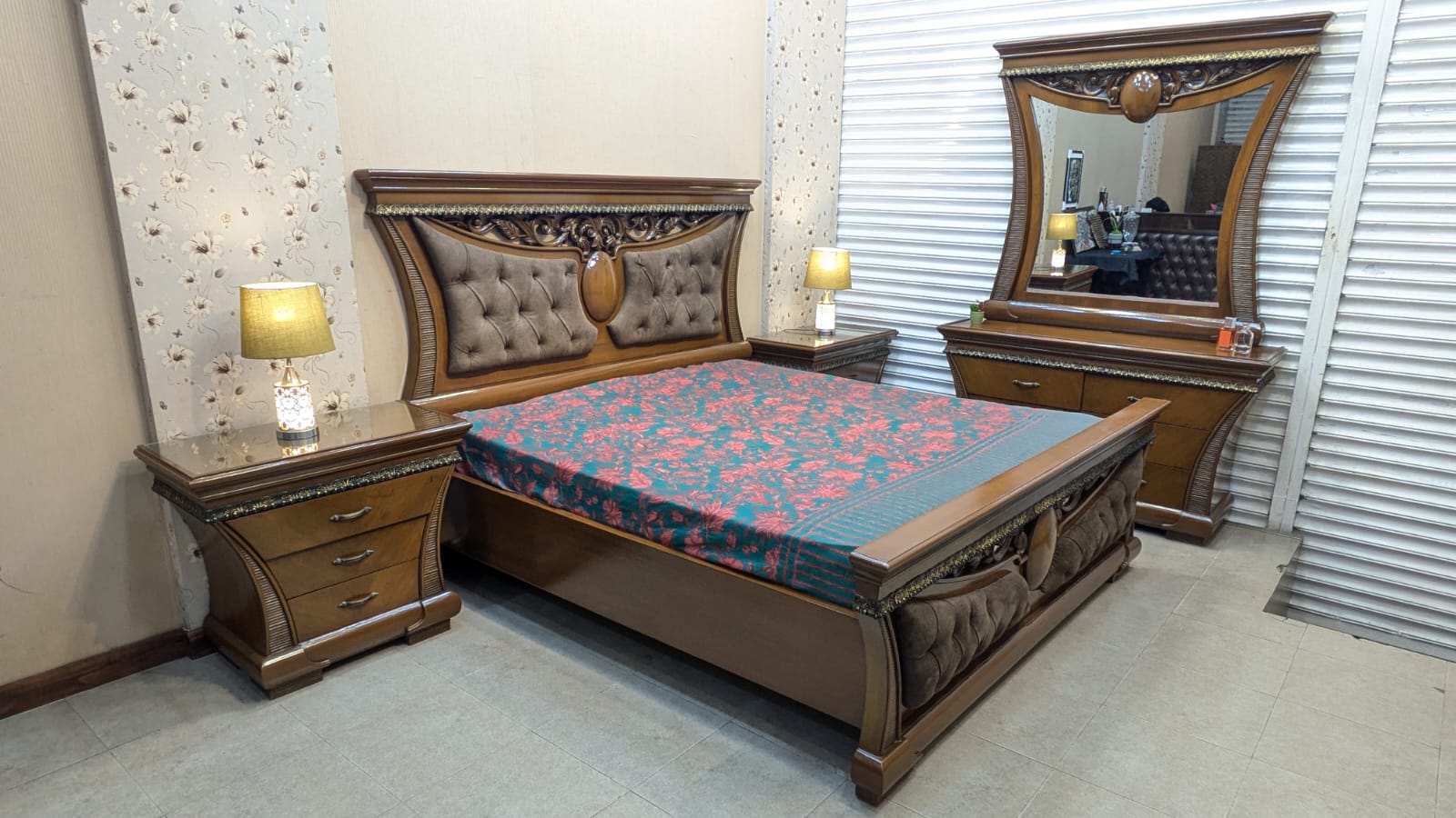King Size Bed Set with Spring Air Mattress
