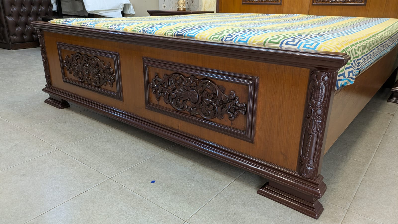 Teak Wood & Teak Ply King Size Bed Set