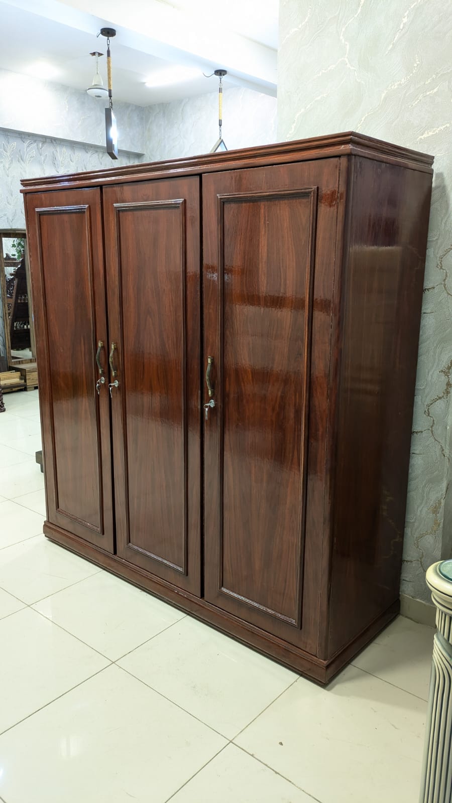 Sheesham Wood 3-Door Almirah