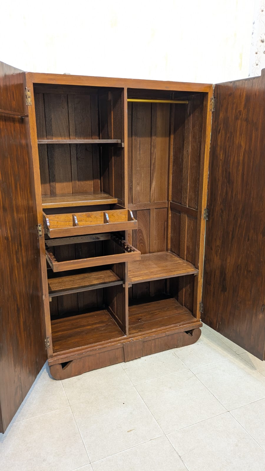 Solid Burma Teak Wood 2 Door Almirah