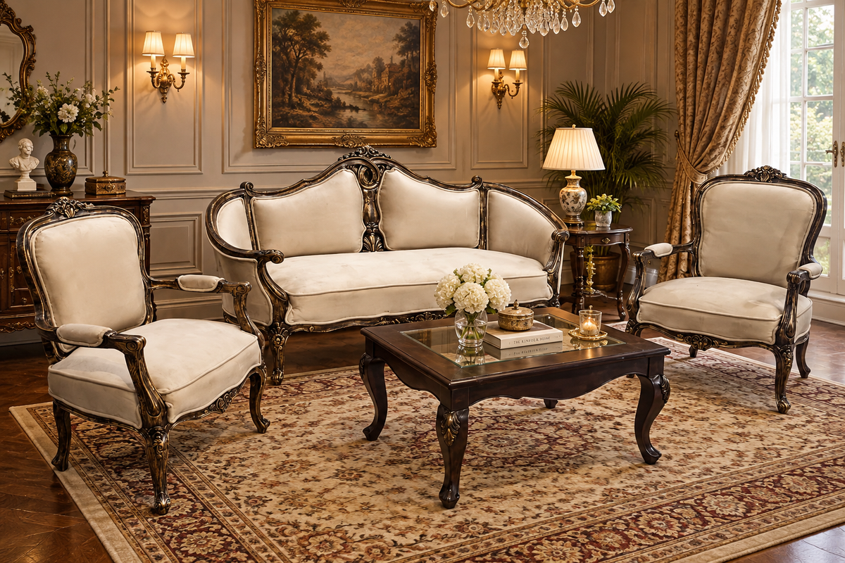 Victorian 4 Seater Sofa Set