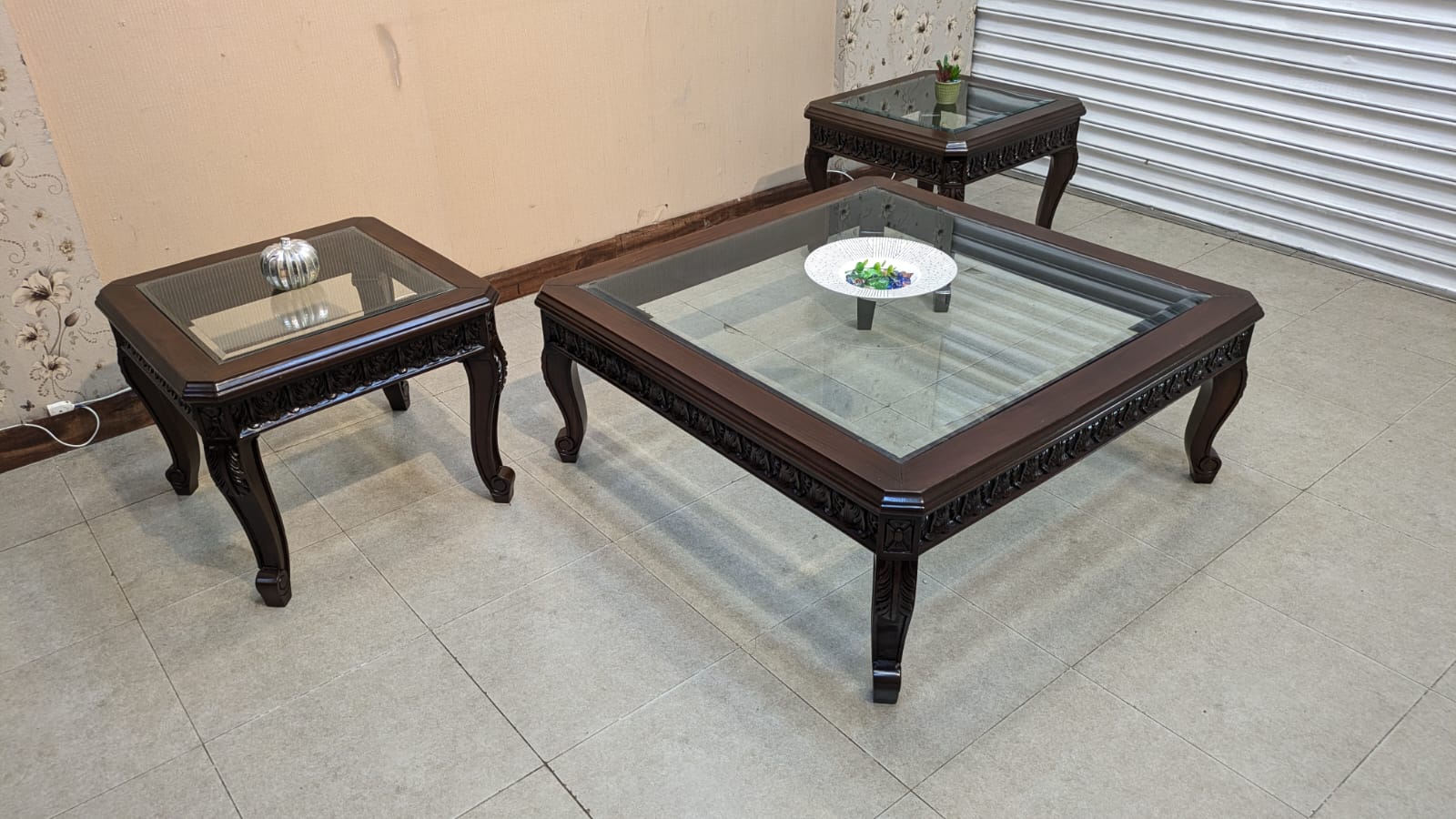 6 Seater Sofa Set with Center Table and 2 Side Tables Set
