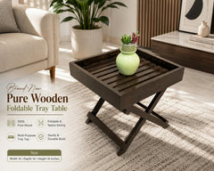 Brand New Pure Wooden Foldable Corner Table