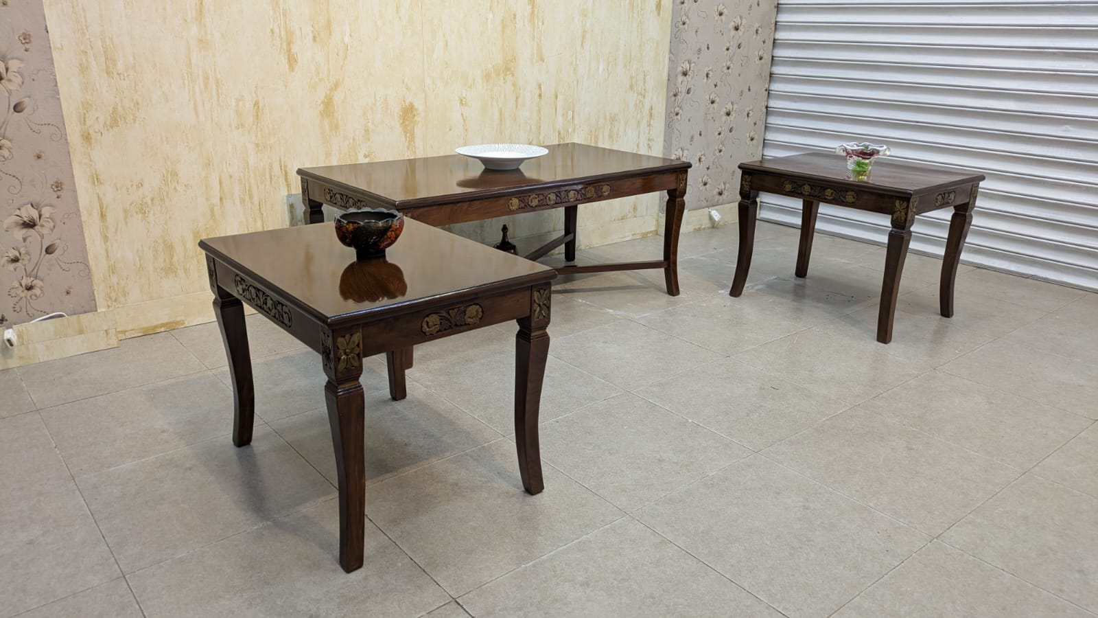 Center Table with 2 Side Tables Set