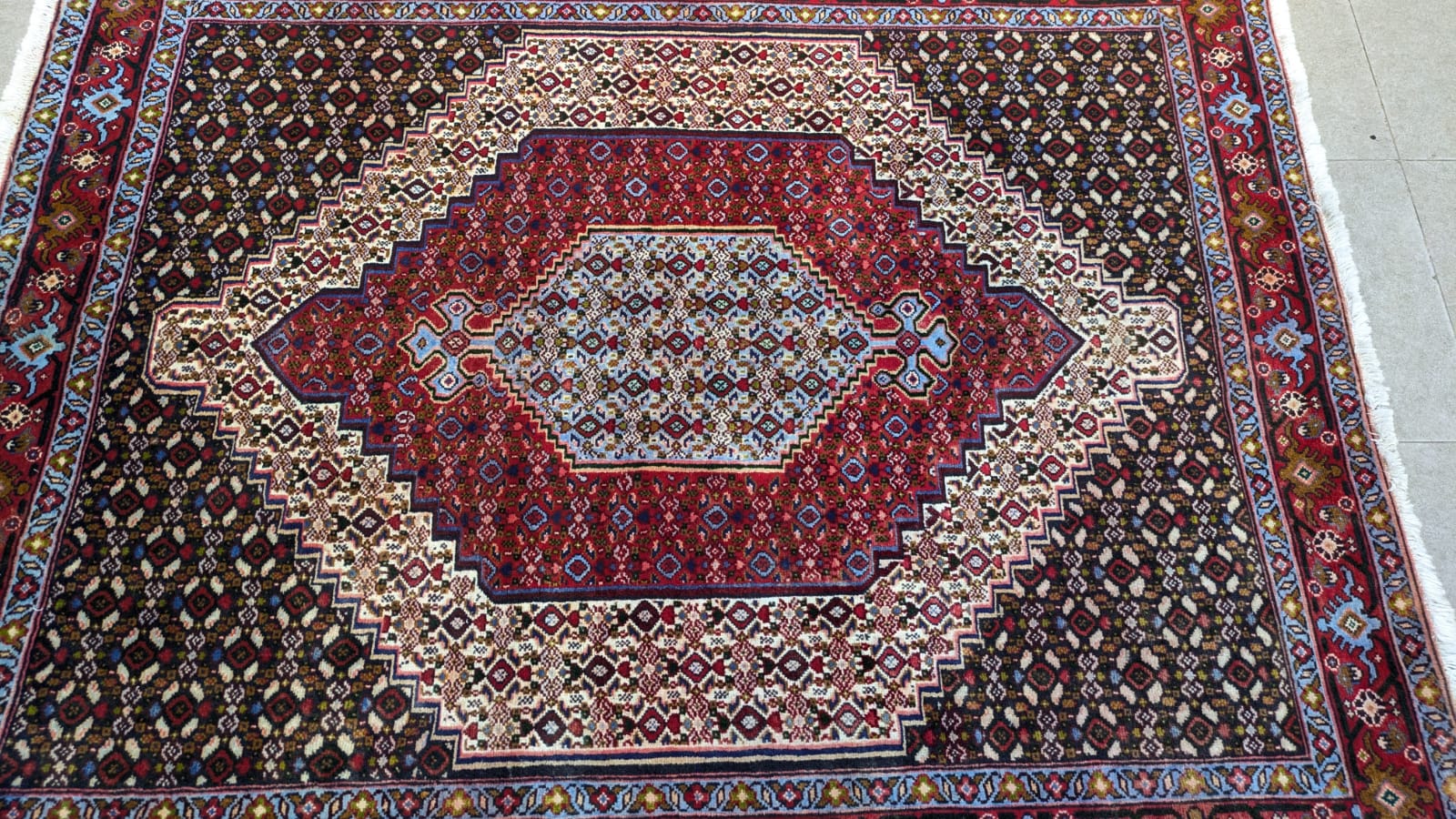 Vintage Persian Bidjar Hand Knotted Carpet