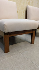 Solid Teak Wood Accent Chair Set