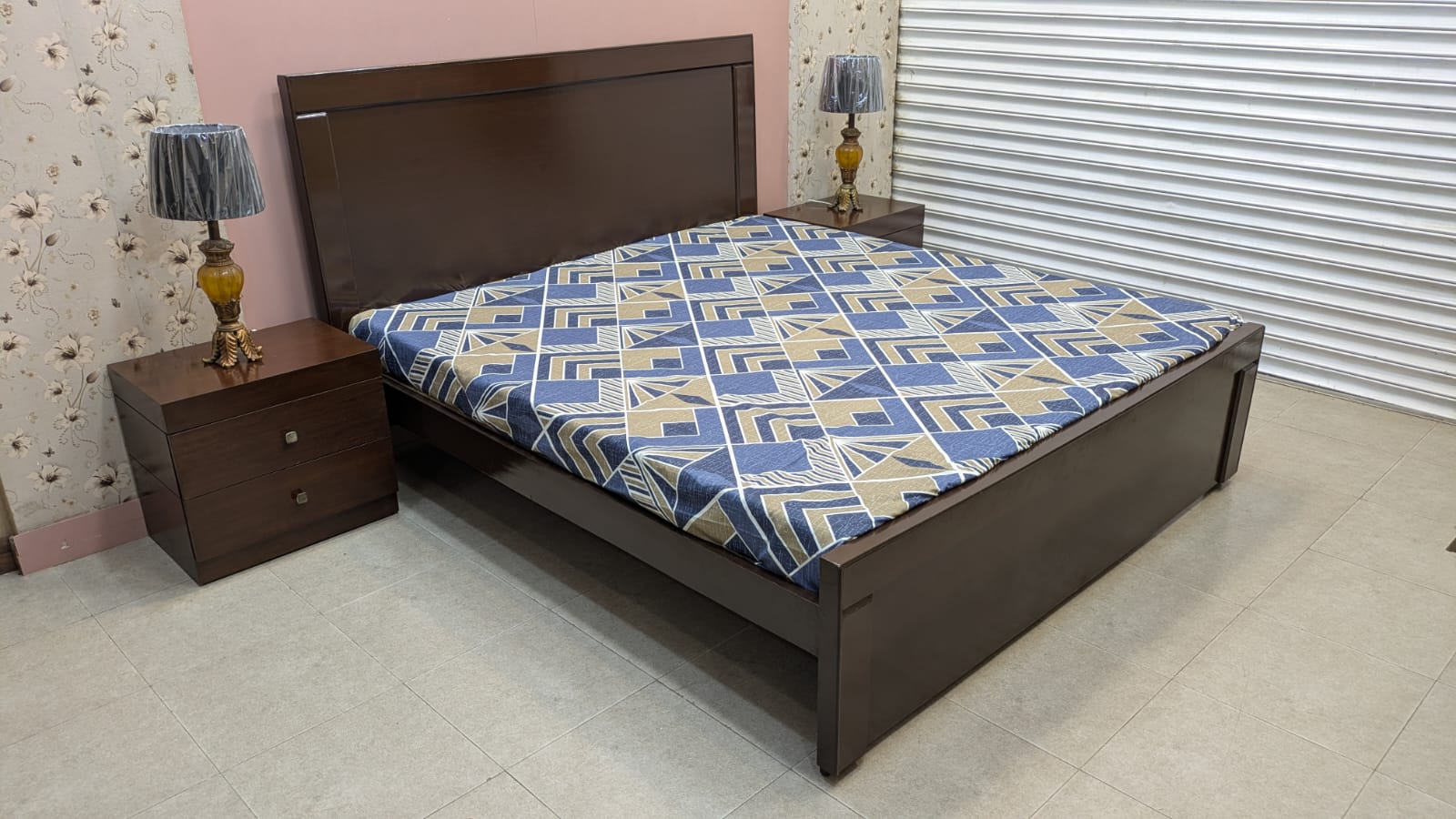 PLY Wood King Size Bed Set