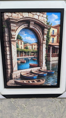 Wall Mounted Frame "Mediterranean Archway Escape"