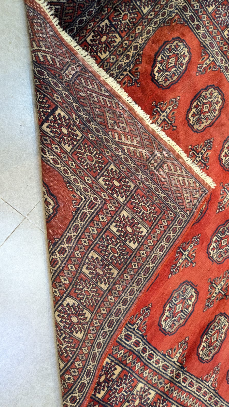 Vintage Bokhara Hand Knotted Carpet