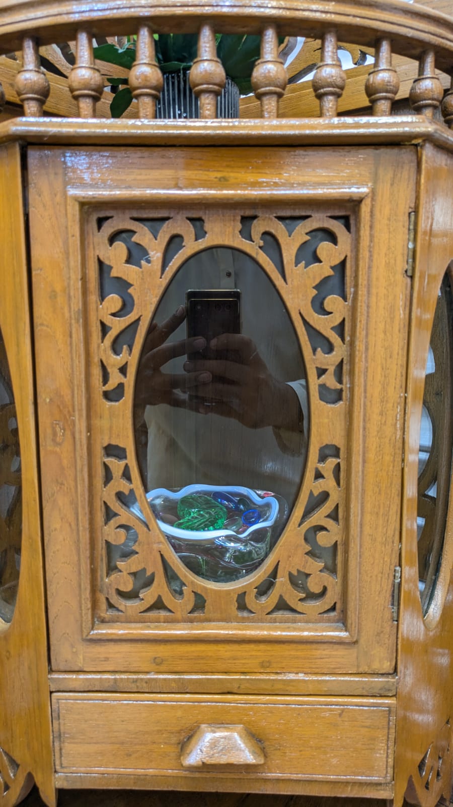 Antique Solid Burma Teak Wood Corner