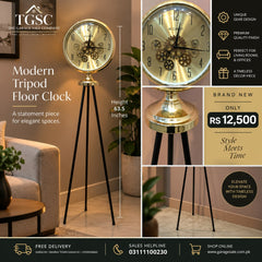 Brand New STYLE MEETS TIME – MODERN TRIPOD FLOOR CLOCK!