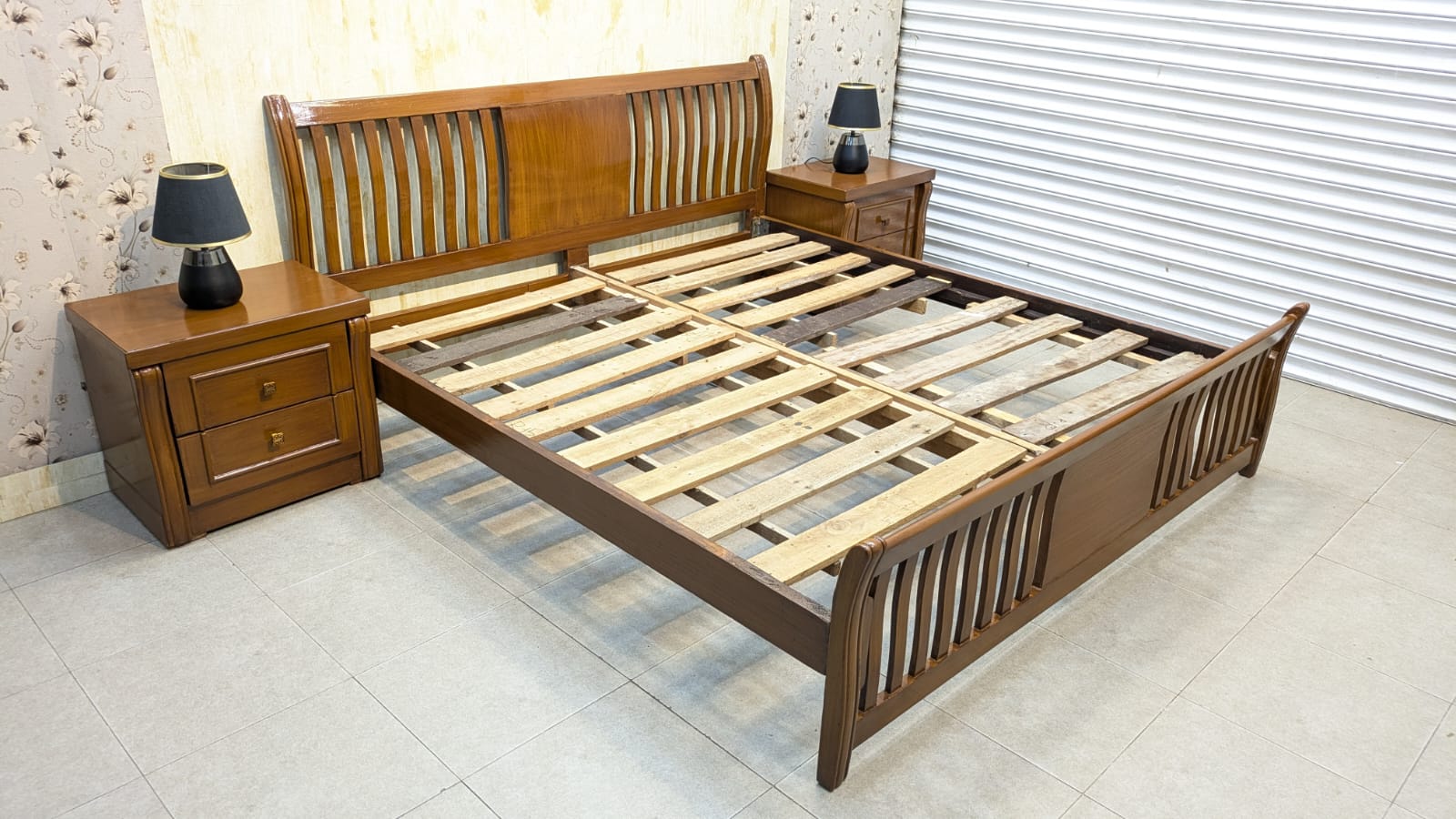 Elegant Diyar Wood King Size Bed Set ✨