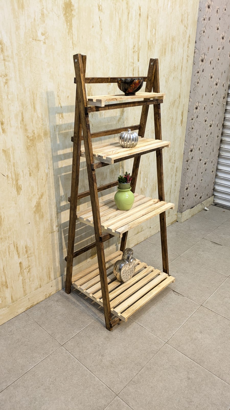 Brand New Foldable Pure wooden display shelf