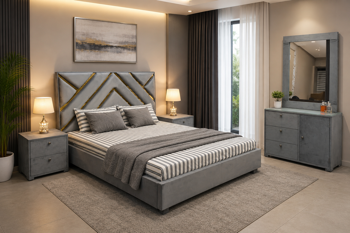 Modern Design King Size Bed Set